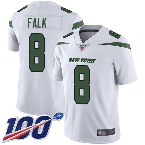 New York Jets Limited White Men Luke Falk Road Jersey NFL Football #8 100th Season Vapor Untouchable->women nfl jersey->Women Jersey